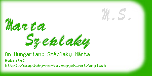 marta szeplaky business card